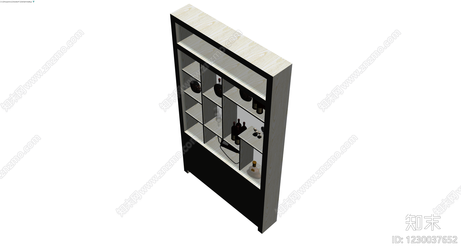 实木展示酒柜模型3D模型下载【ID:1230037652】