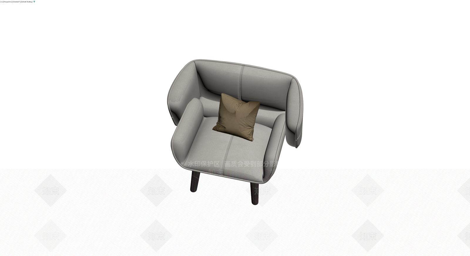 现代风格灰色单人沙发3D模型下载【ID:1230548180】