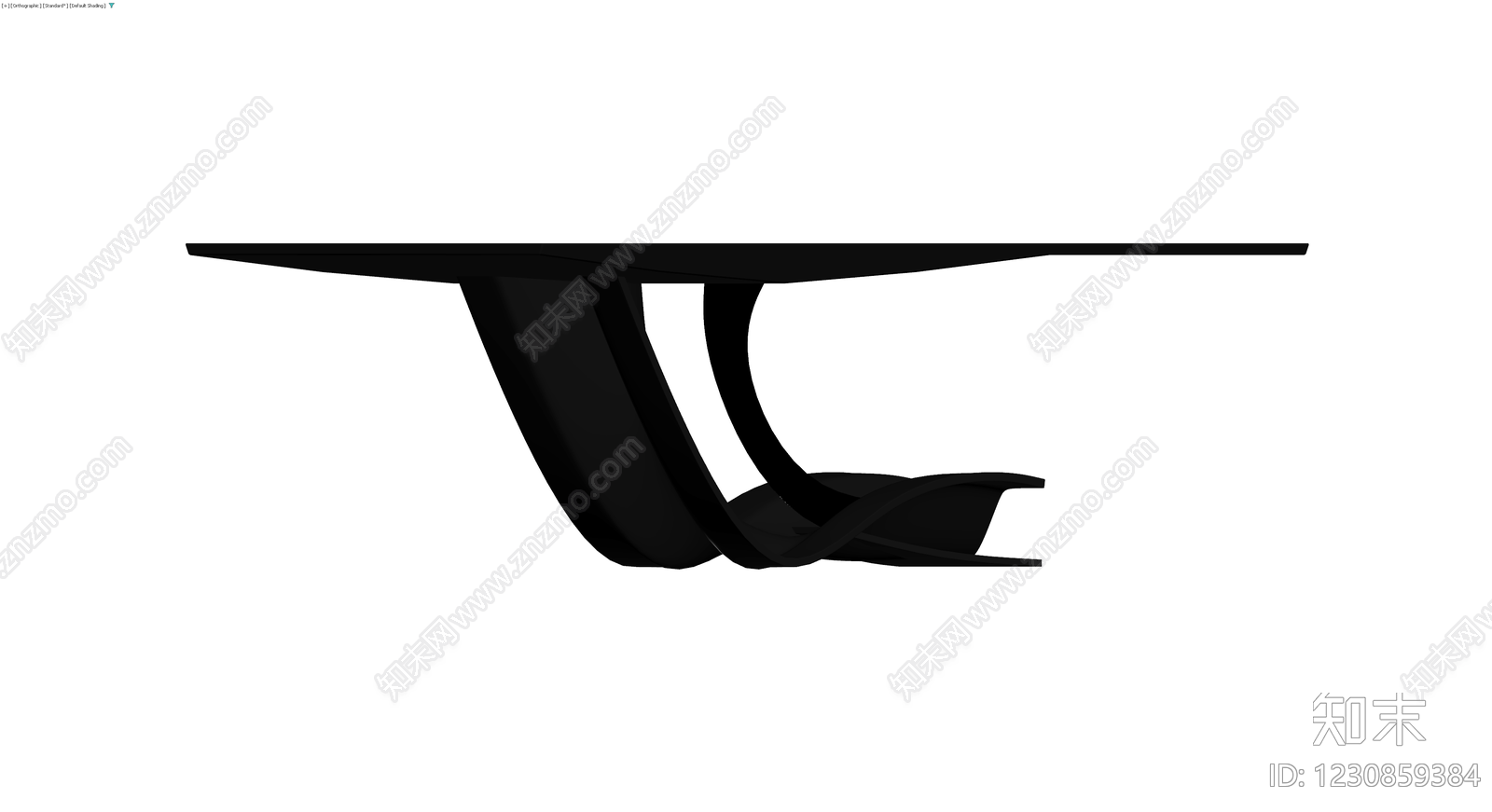 黑色流线型设计茶几3D模型下载【ID:1230859384】