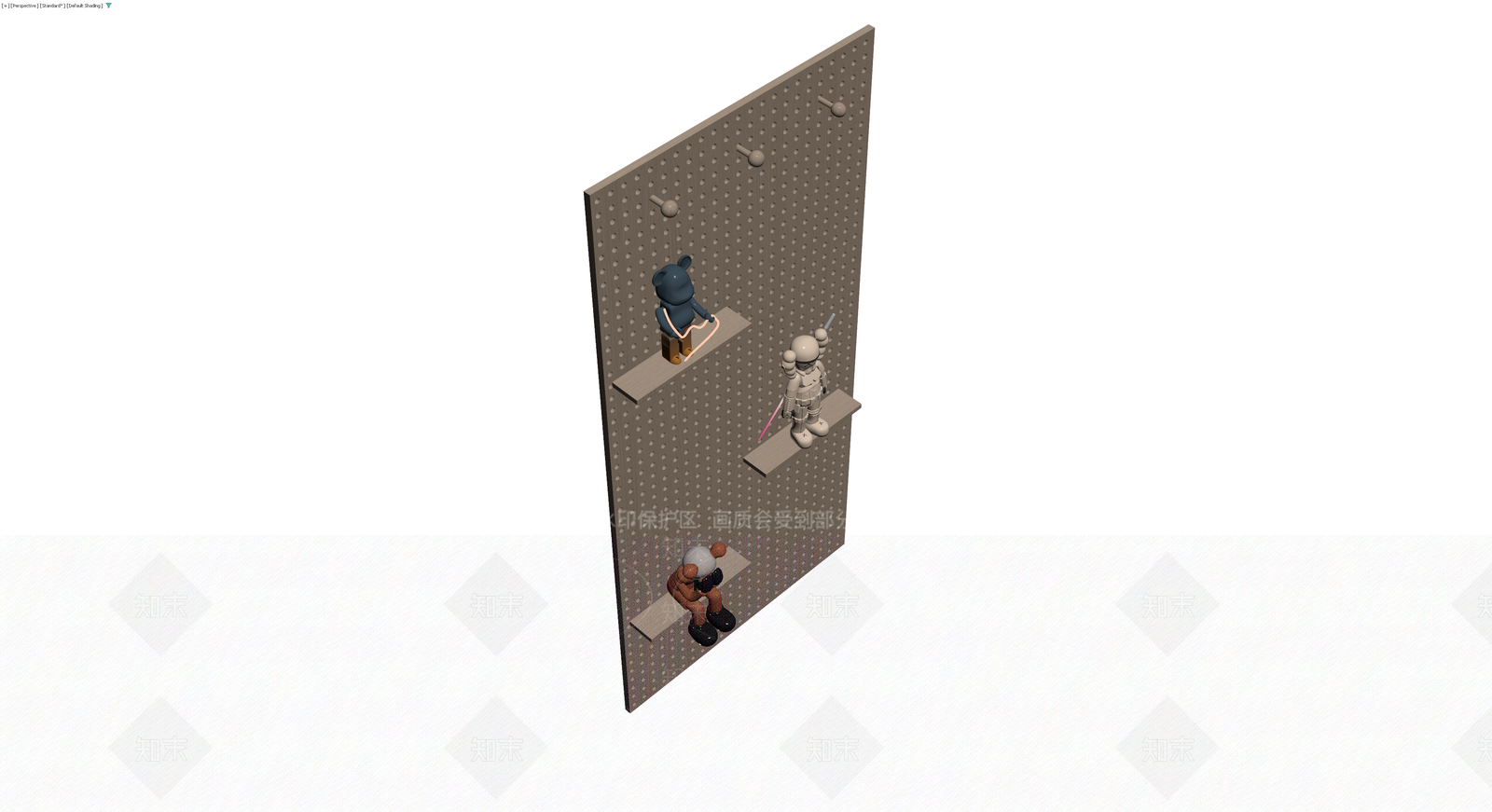 洞洞板陈列架组合3D模型下载【ID:1229904005】