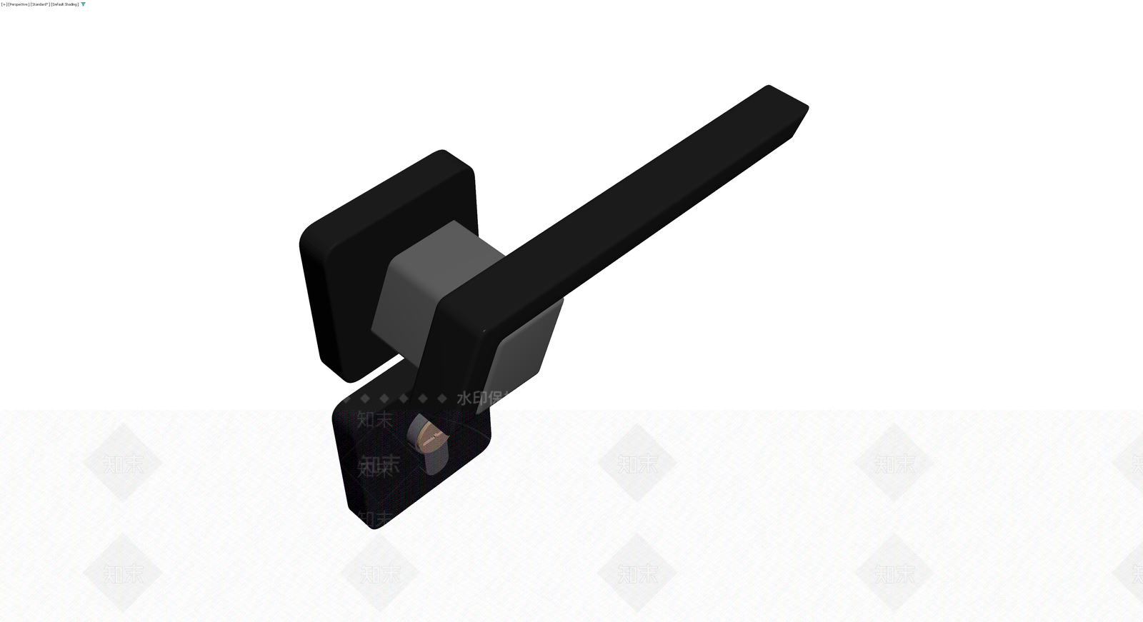 黑色现代门把手锁具3D模型下载【ID:1230139960】