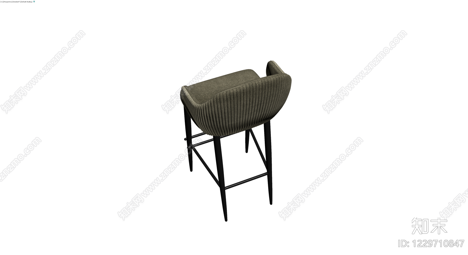 现代布艺高脚椅3D模型下载【ID:1229710847】