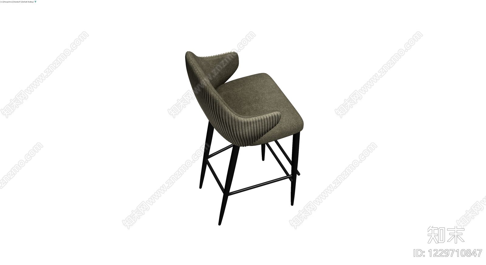 现代布艺高脚椅3D模型下载【ID:1229710847】