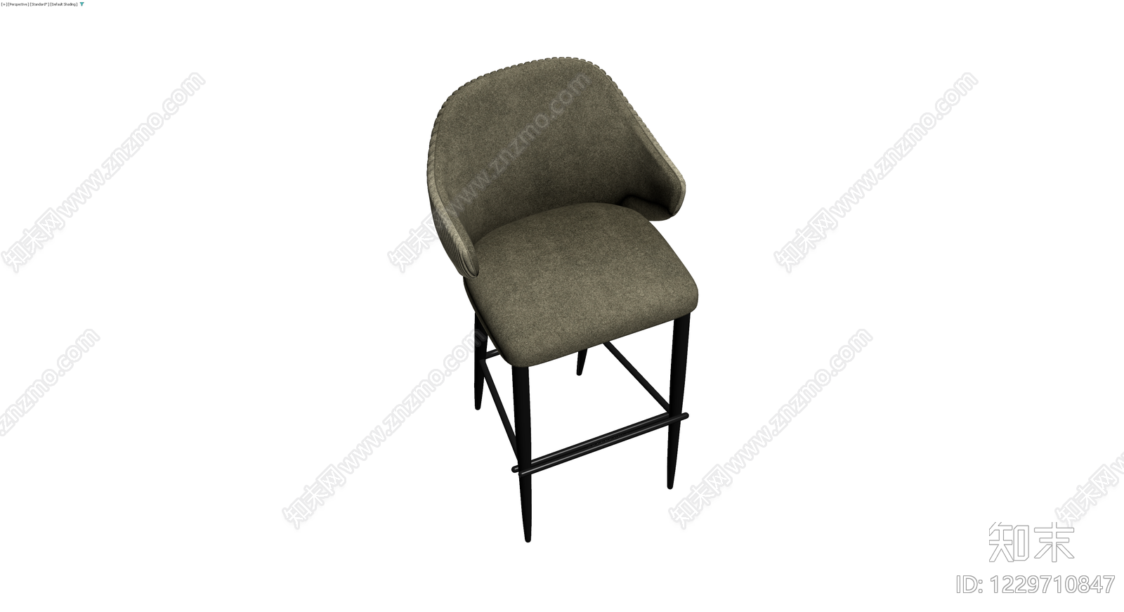 现代布艺高脚椅3D模型下载【ID:1229710847】