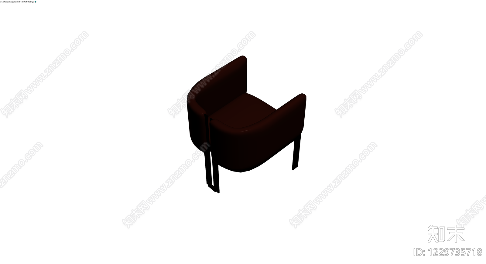 深棕色单人沙发3D模型下载【ID:1229735718】