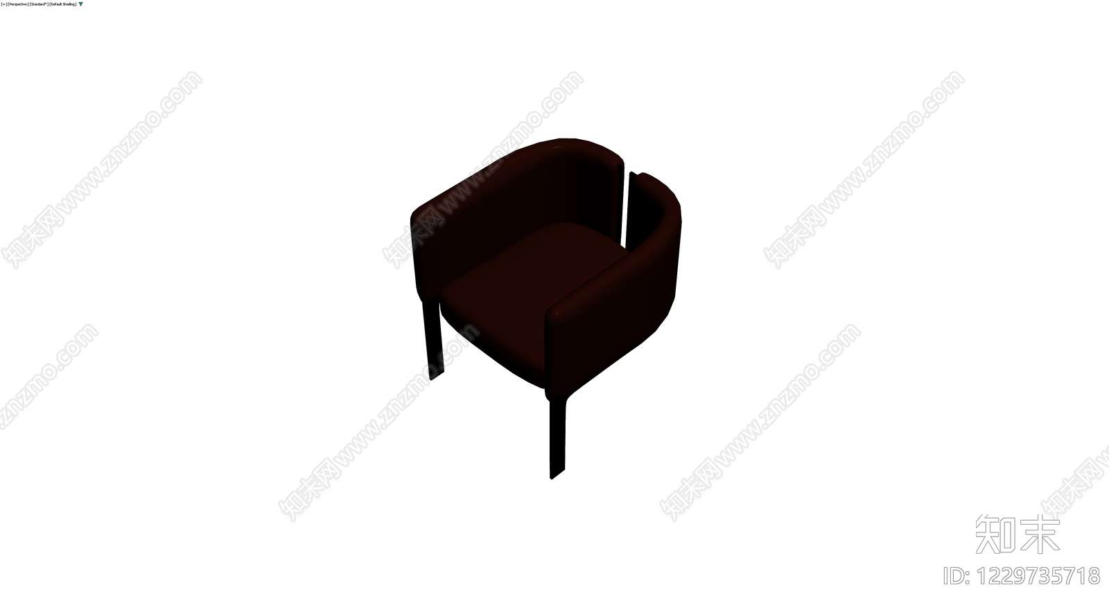 深棕色单人沙发3D模型下载【ID:1229735718】