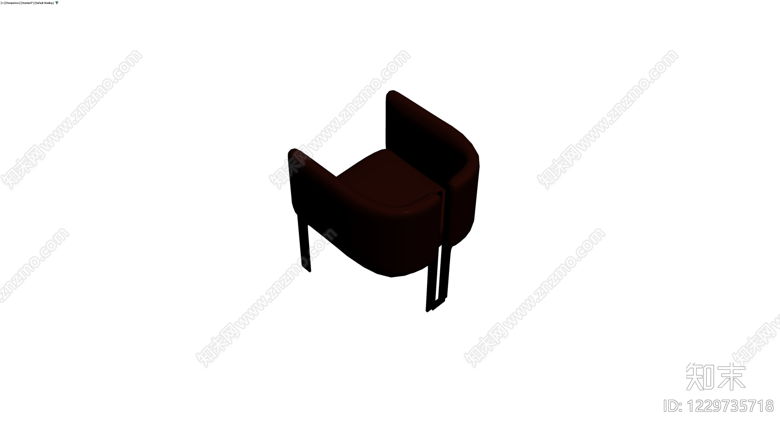 深棕色单人沙发3D模型下载【ID:1229735718】