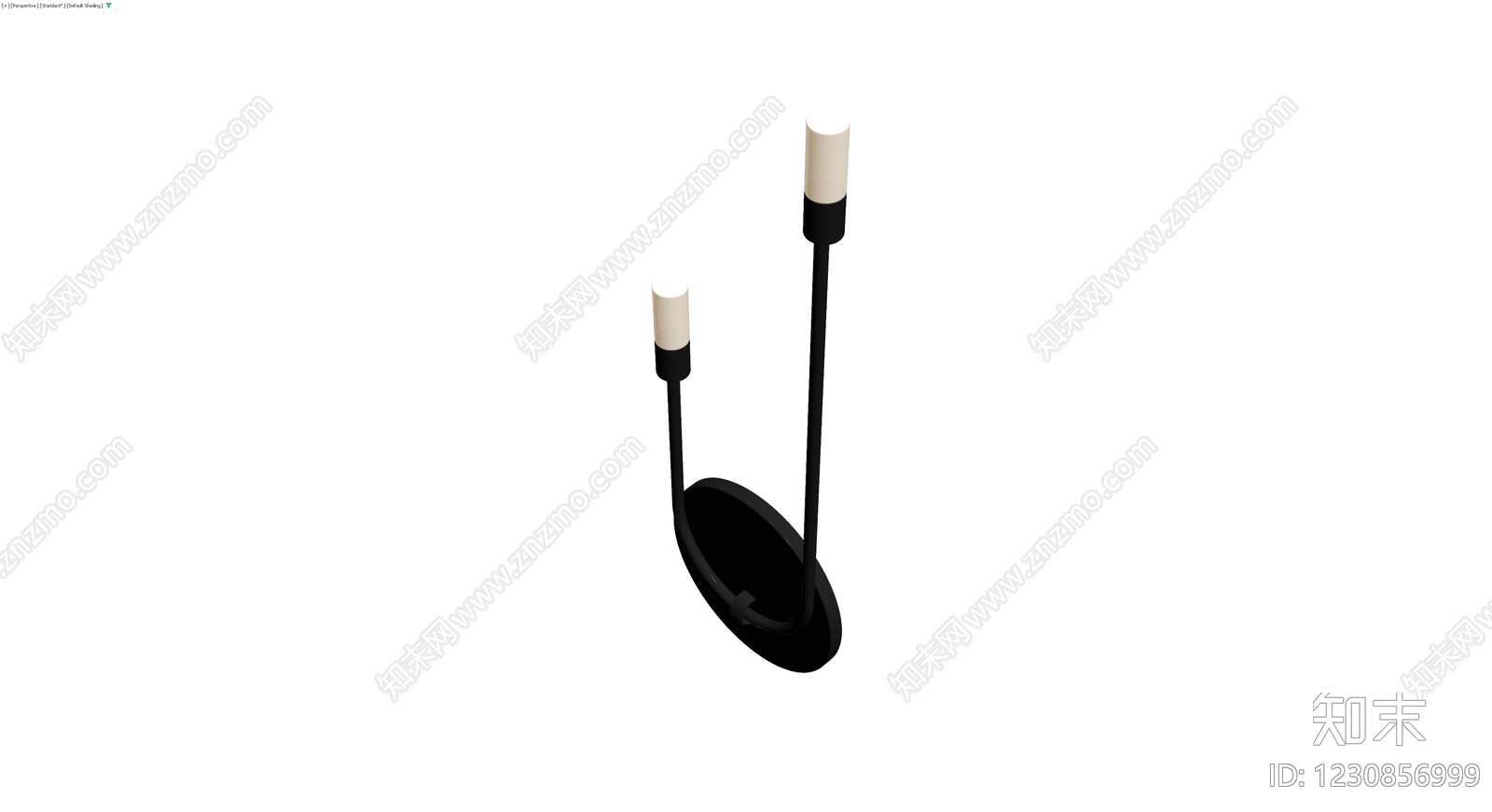 黑色双头壁灯3D模型下载【ID:1230856999】