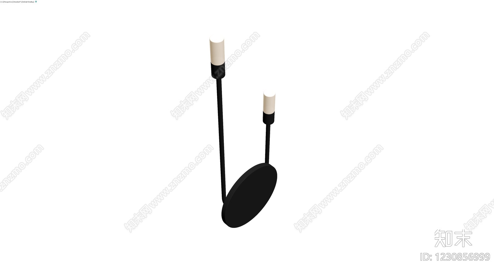 黑色双头壁灯3D模型下载【ID:1230856999】