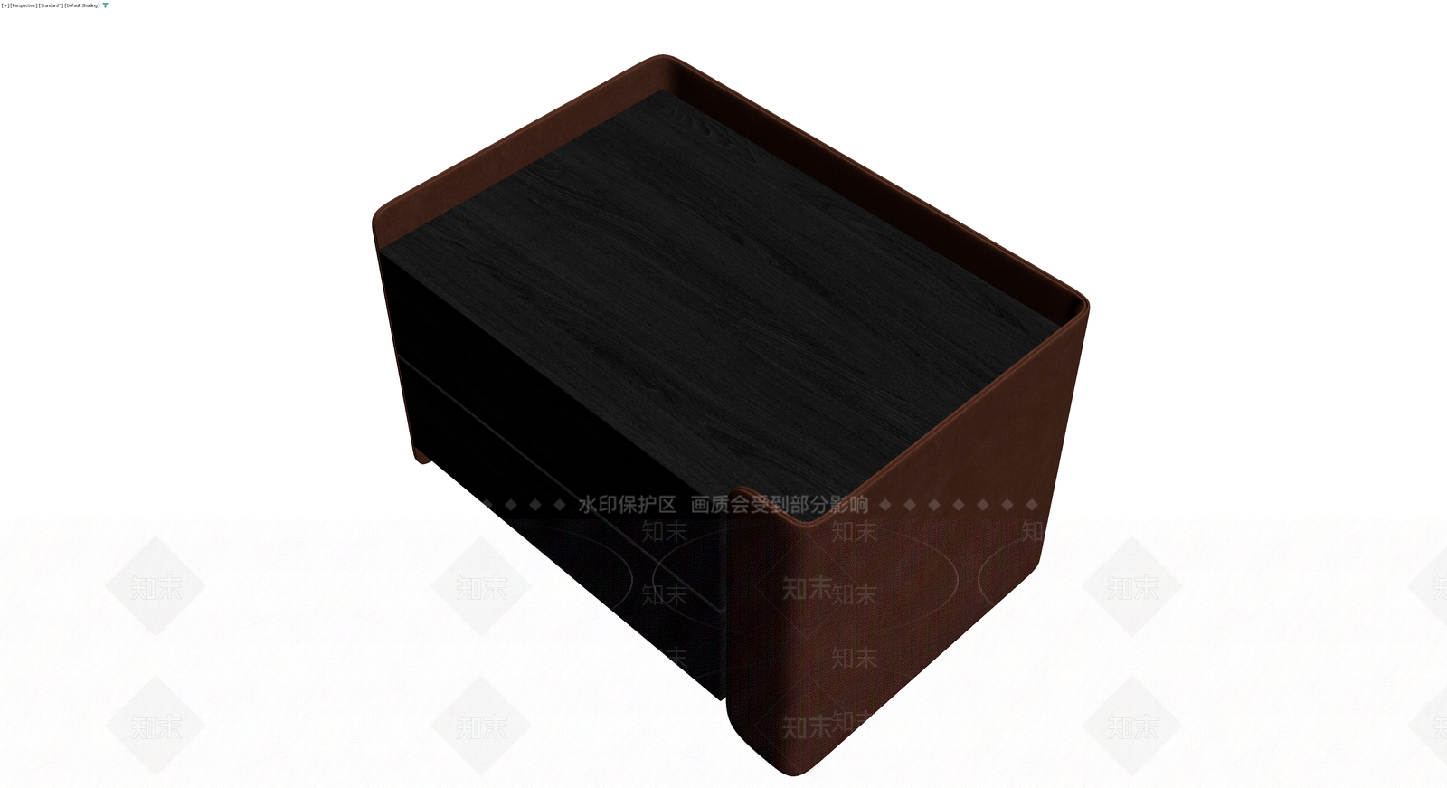 深色木纹皮质床头柜3D模型下载【ID:1229615467】