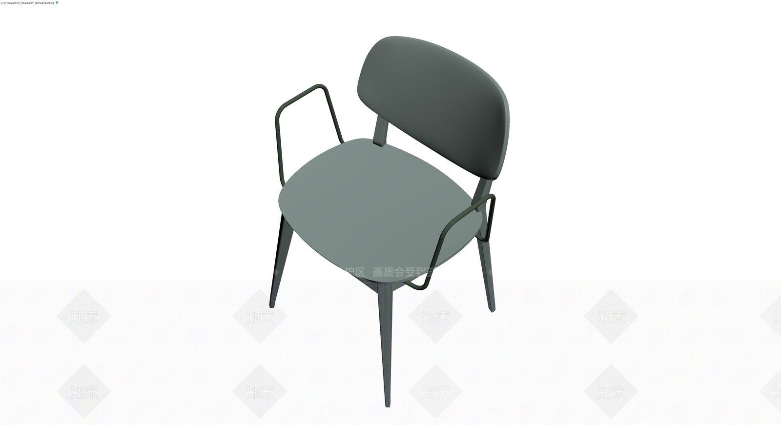 现代简约绿色扶手椅3D模型下载【ID:1229629599】