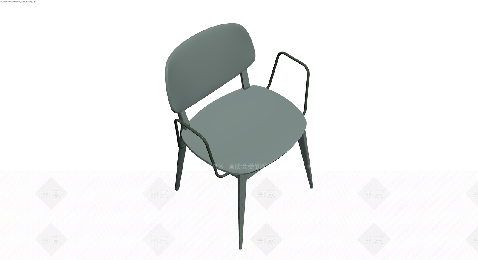 现代简约绿色扶手椅3D模型下载【ID:1229629599】