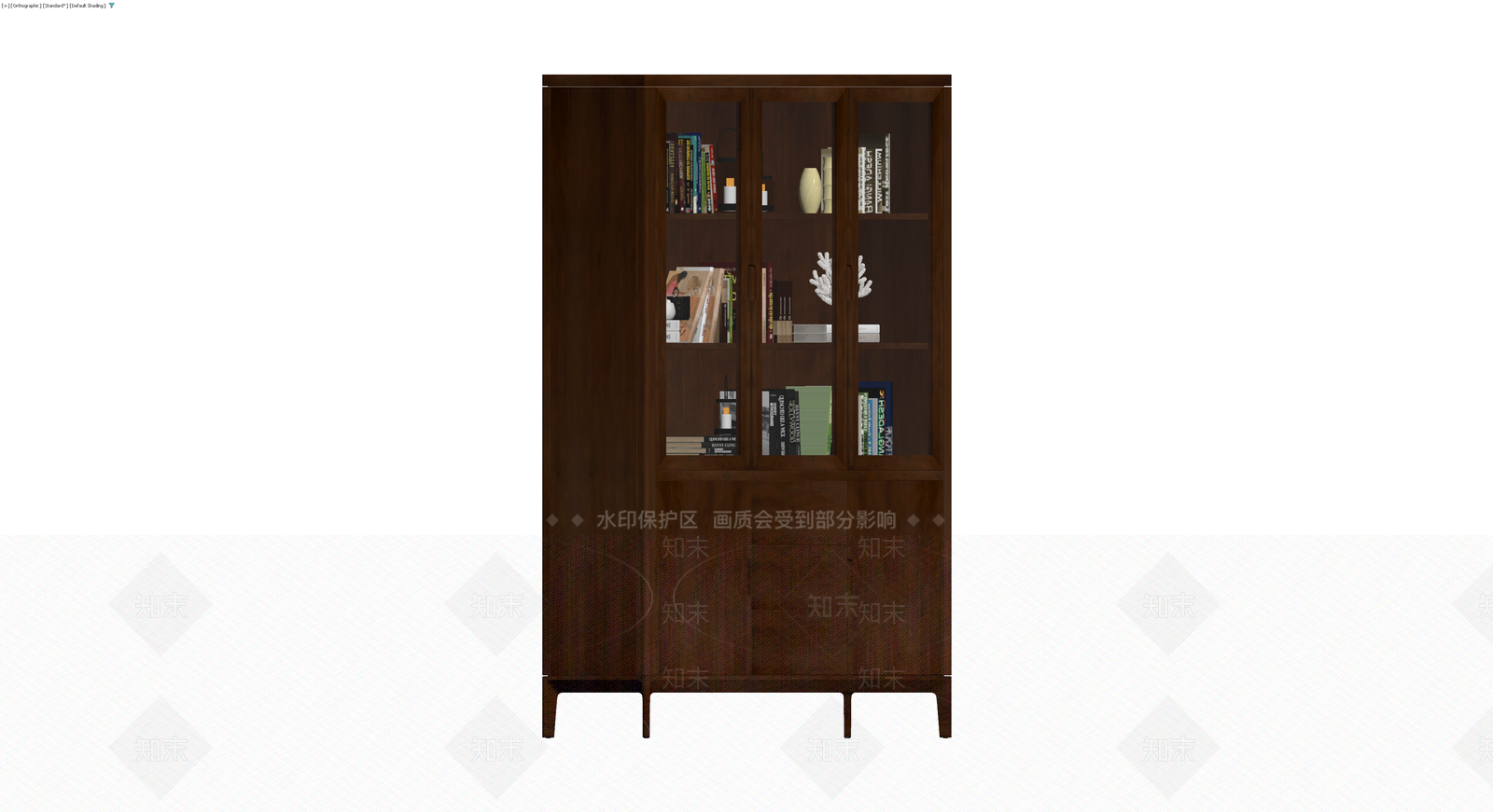 深色木质玻璃展示柜3D模型下载【ID:1229647310】