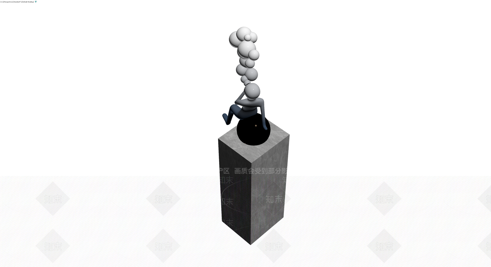 抽象人物雕塑灰模3D模型下载【ID:1230686436】