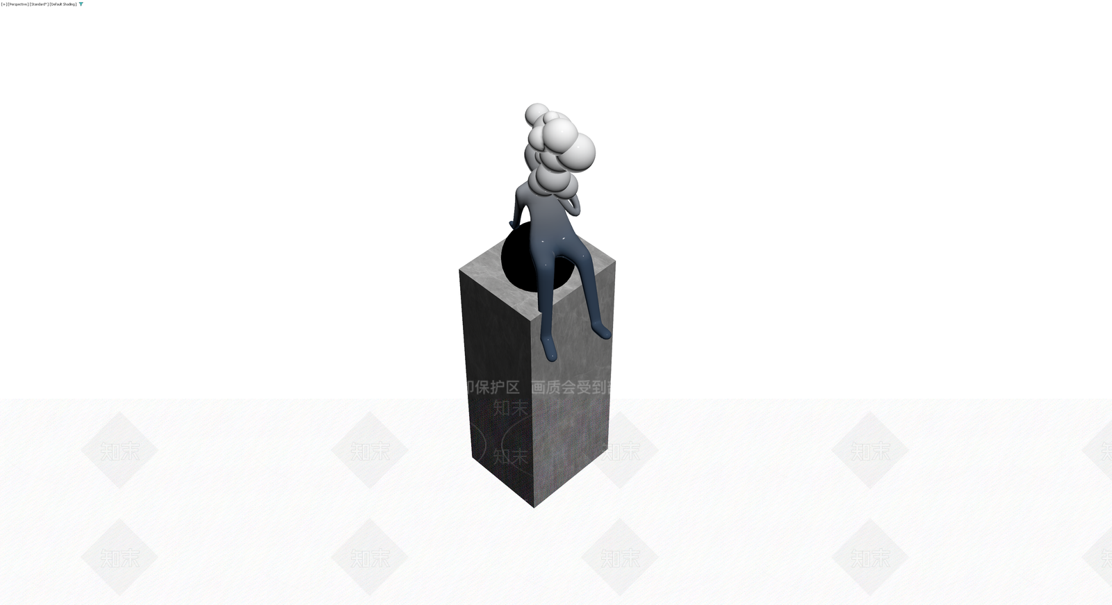 抽象人物雕塑灰模3D模型下载【ID:1230686436】
