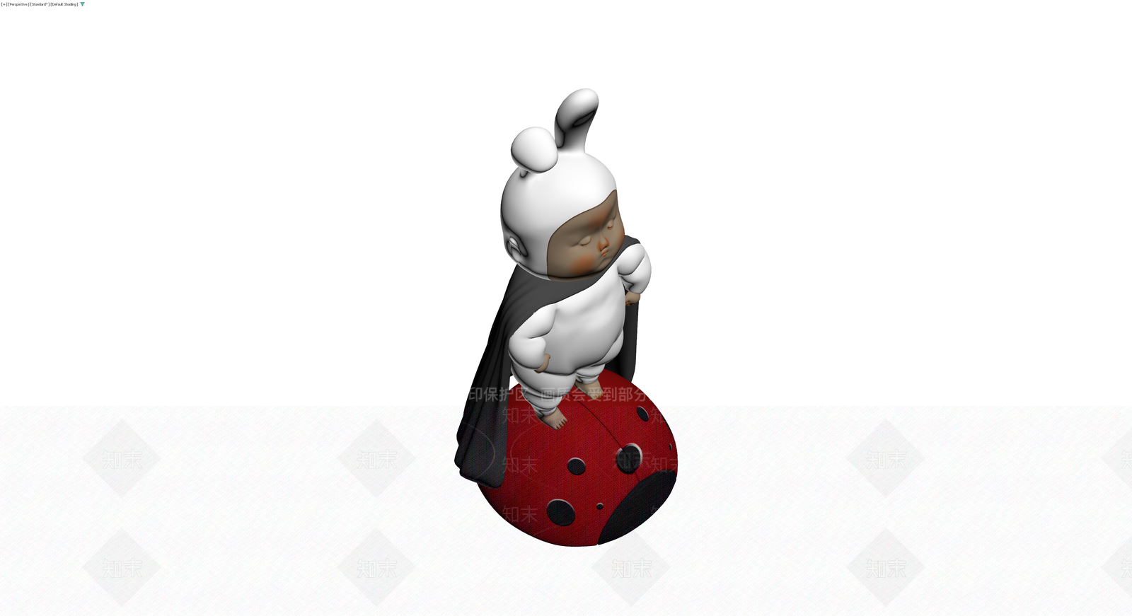 身穿兔装的小人雕塑3D模型下载【ID:1230590387】