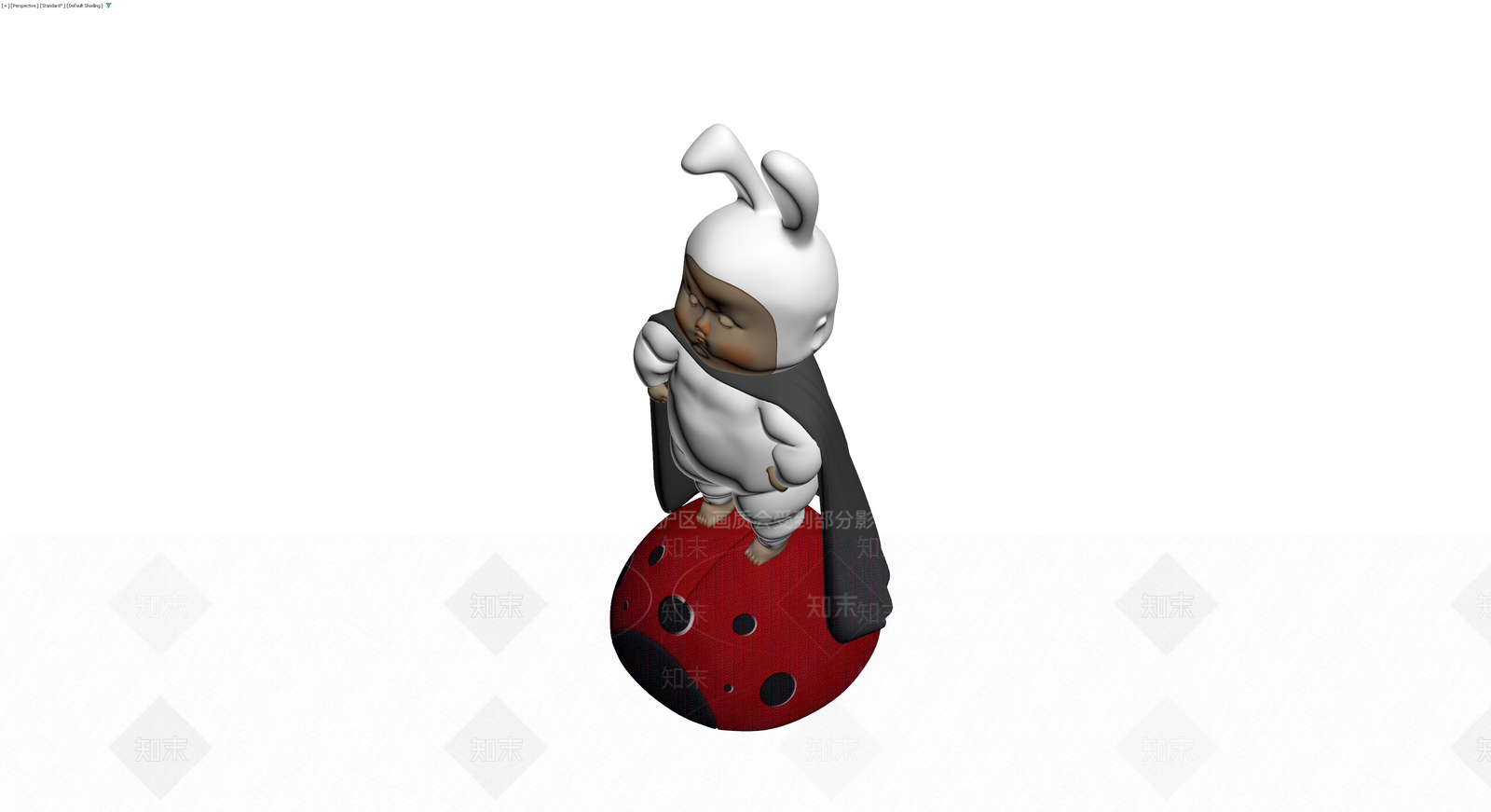 身穿兔装的小人雕塑3D模型下载【ID:1230590387】