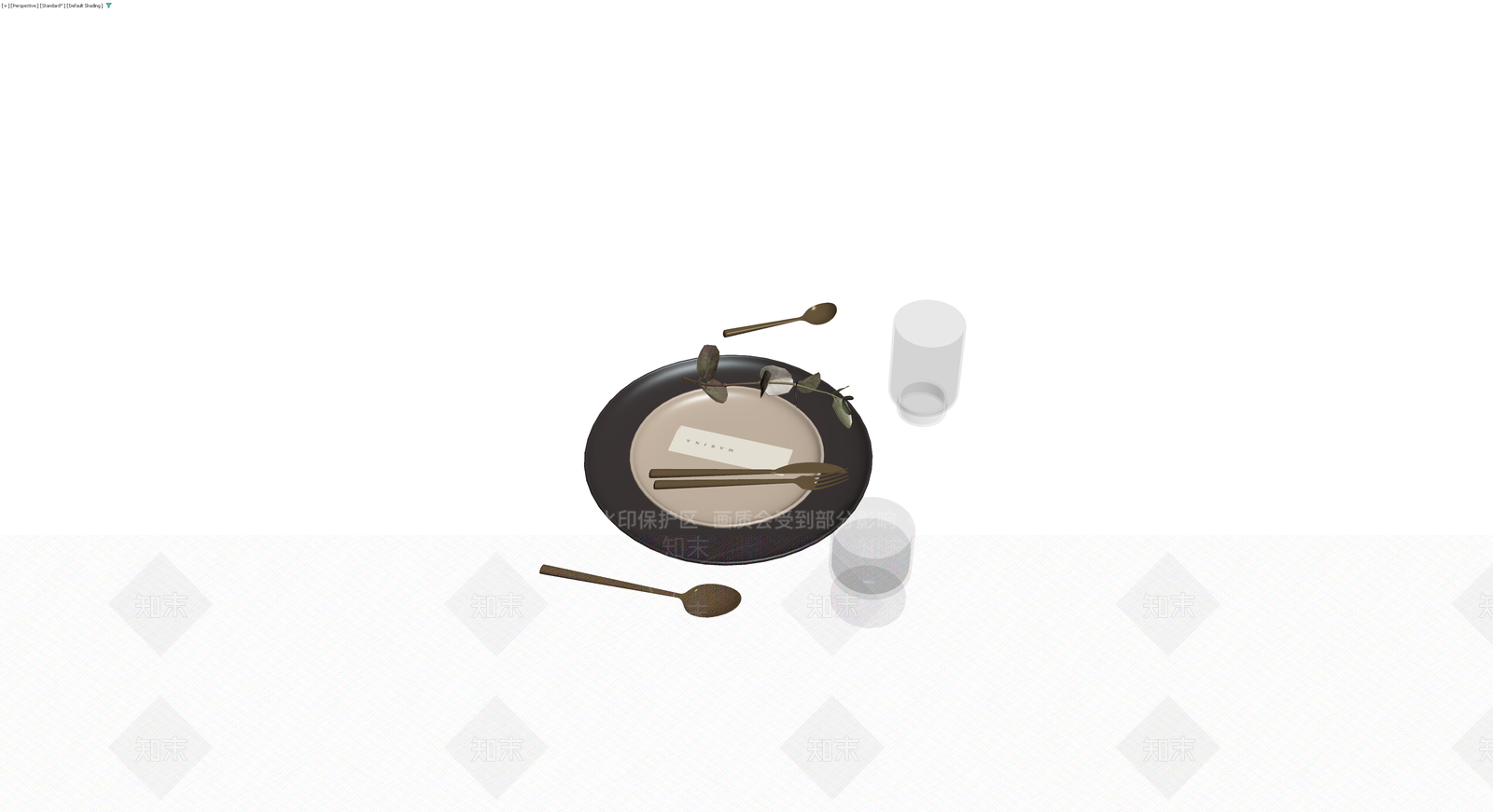 餐具组合模型3D模型下载【ID:1230710822】