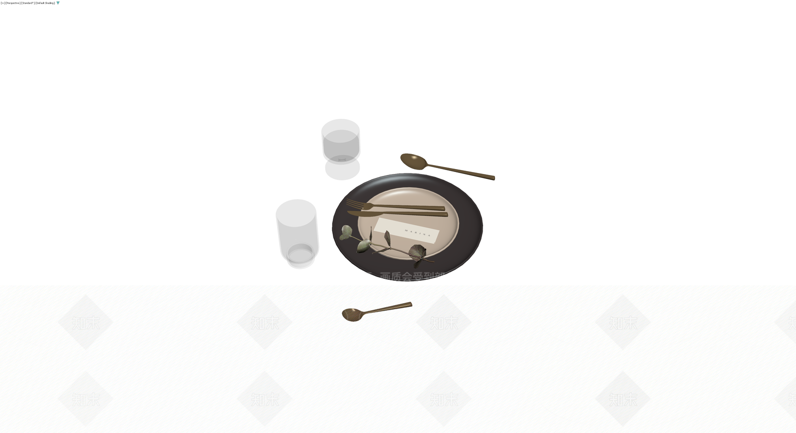 餐具组合模型3D模型下载【ID:1230710822】
