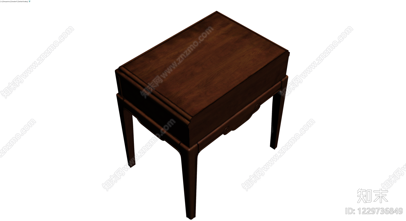 深色木质抽屉边桌3D模型下载【ID:1229736849】