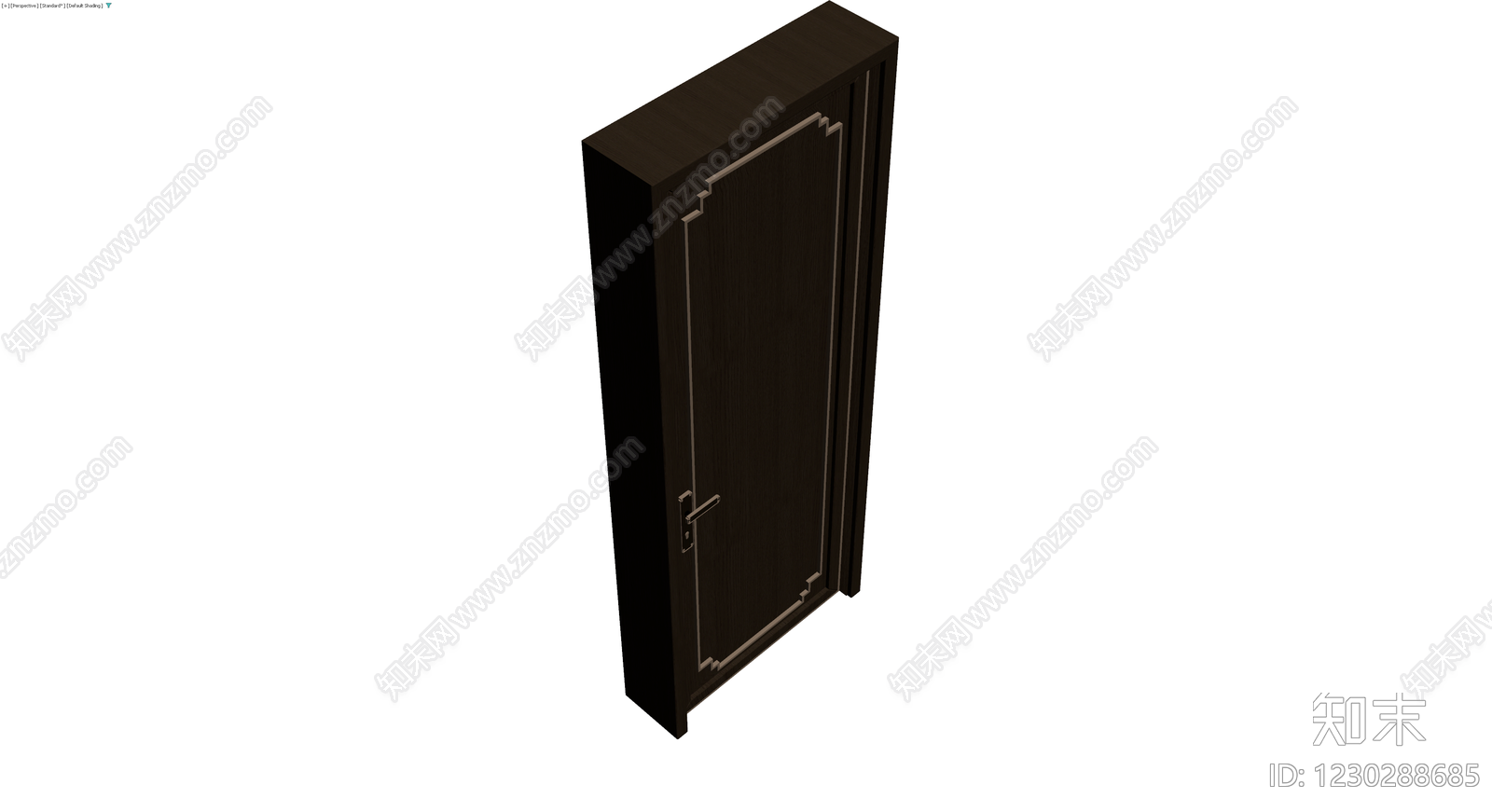 深色木纹装饰门3D模型下载【ID:1230288685】