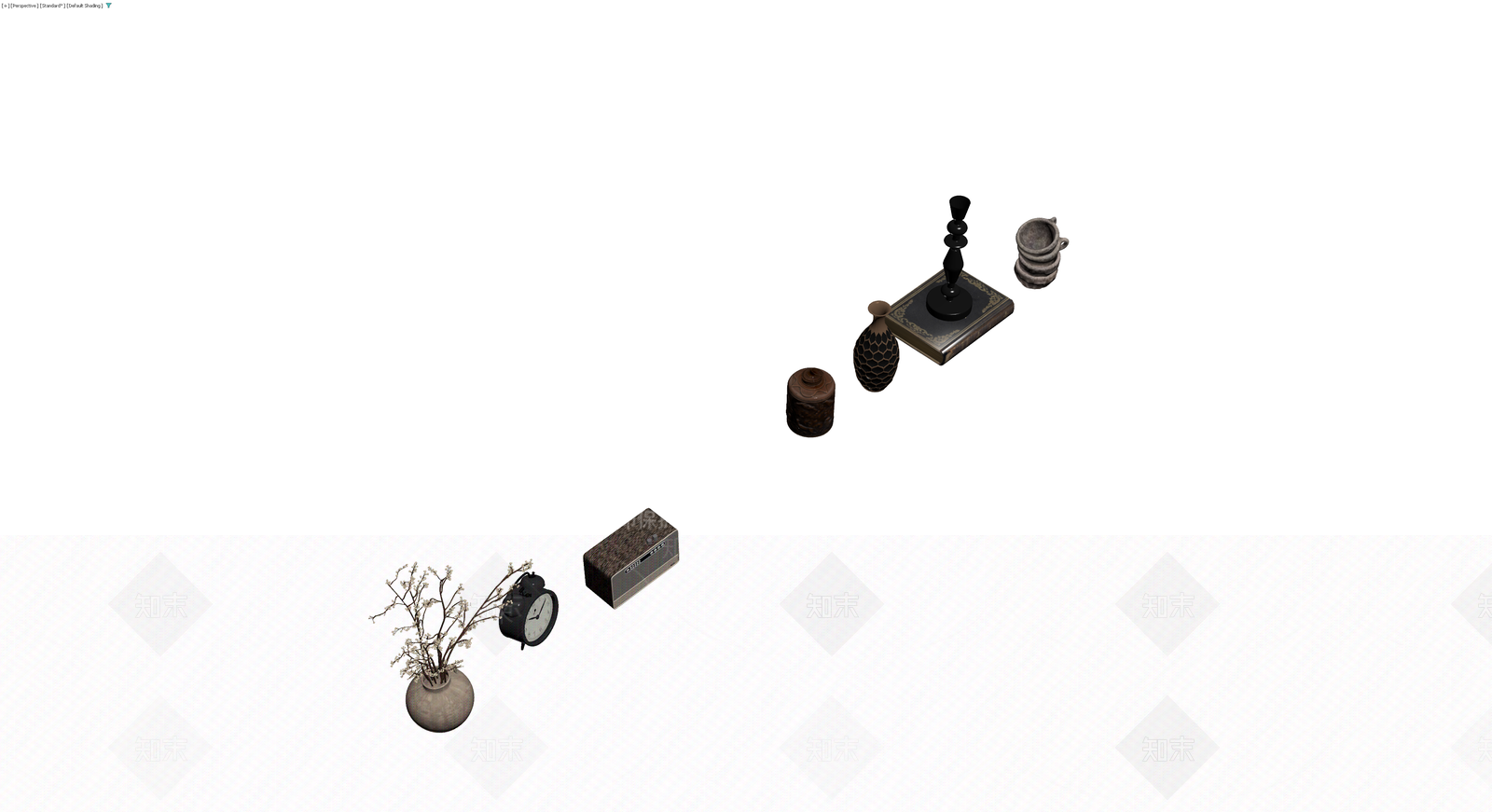 复古摆件组合套装3D模型下载【ID:1230781094】