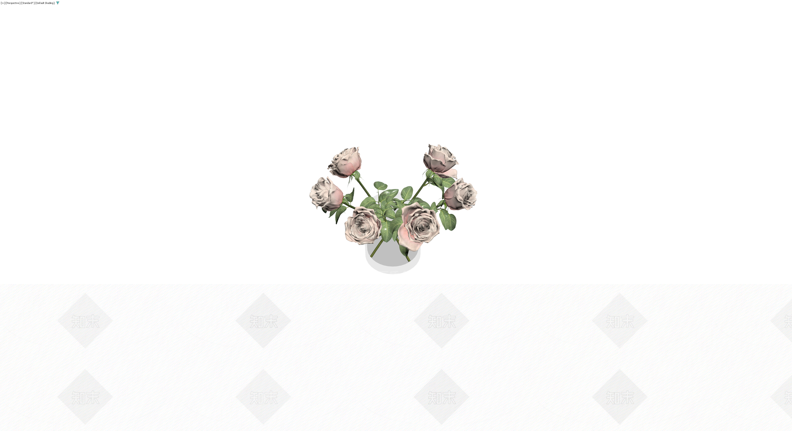 花瓶配玫瑰花束3D模型下载【ID:1229884884】
