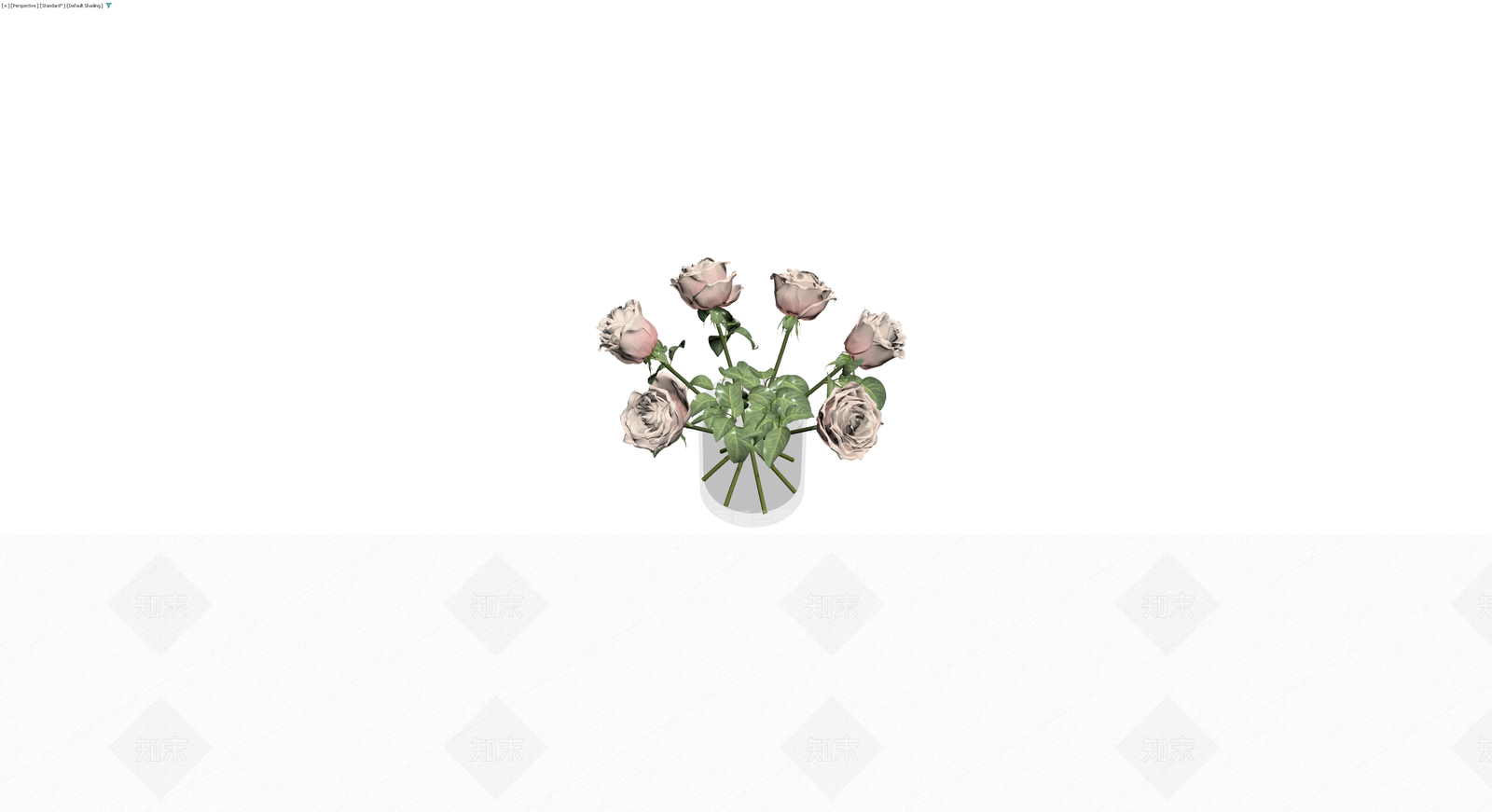 花瓶配玫瑰花束3D模型下载【ID:1229884884】