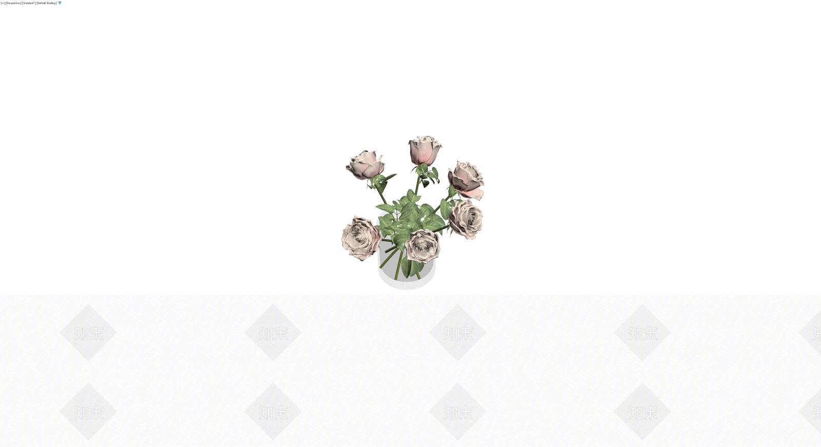 花瓶配玫瑰花束3D模型下载【ID:1229884884】