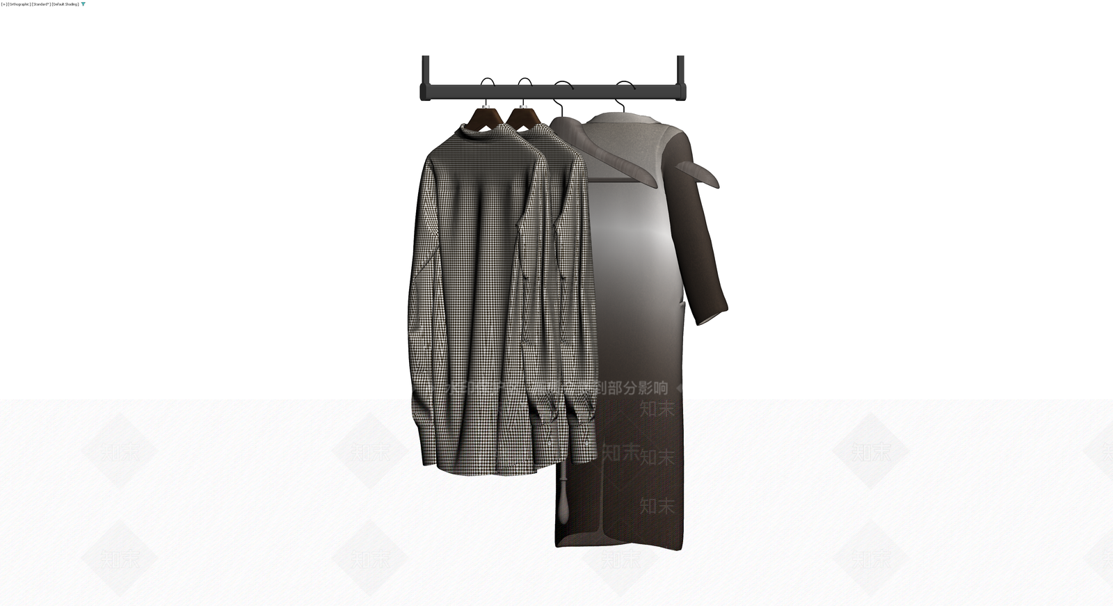 挂衣架与服装组合3D模型下载【ID:1229938165】
