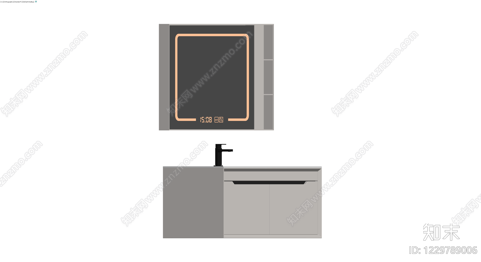 现代浴室柜镜组合3D模型下载【ID:1229789006】
