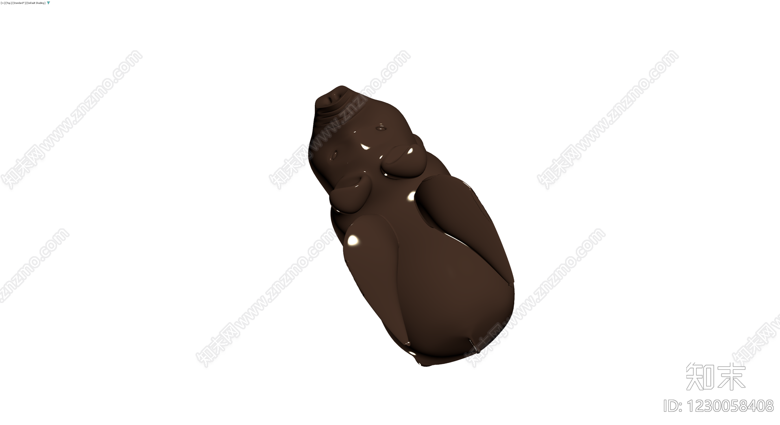 巧克力小猪雕塑3D模型下载【ID:1230058408】