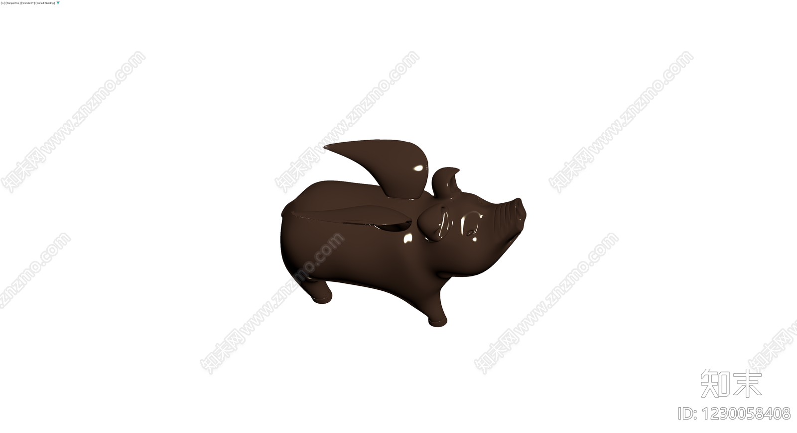 巧克力小猪雕塑3D模型下载【ID:1230058408】