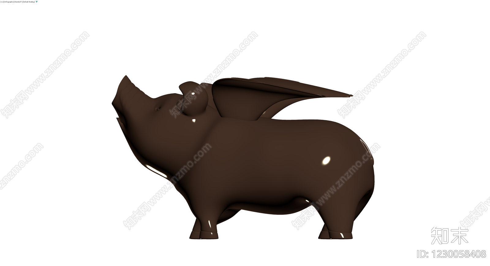 巧克力小猪雕塑3D模型下载【ID:1230058408】