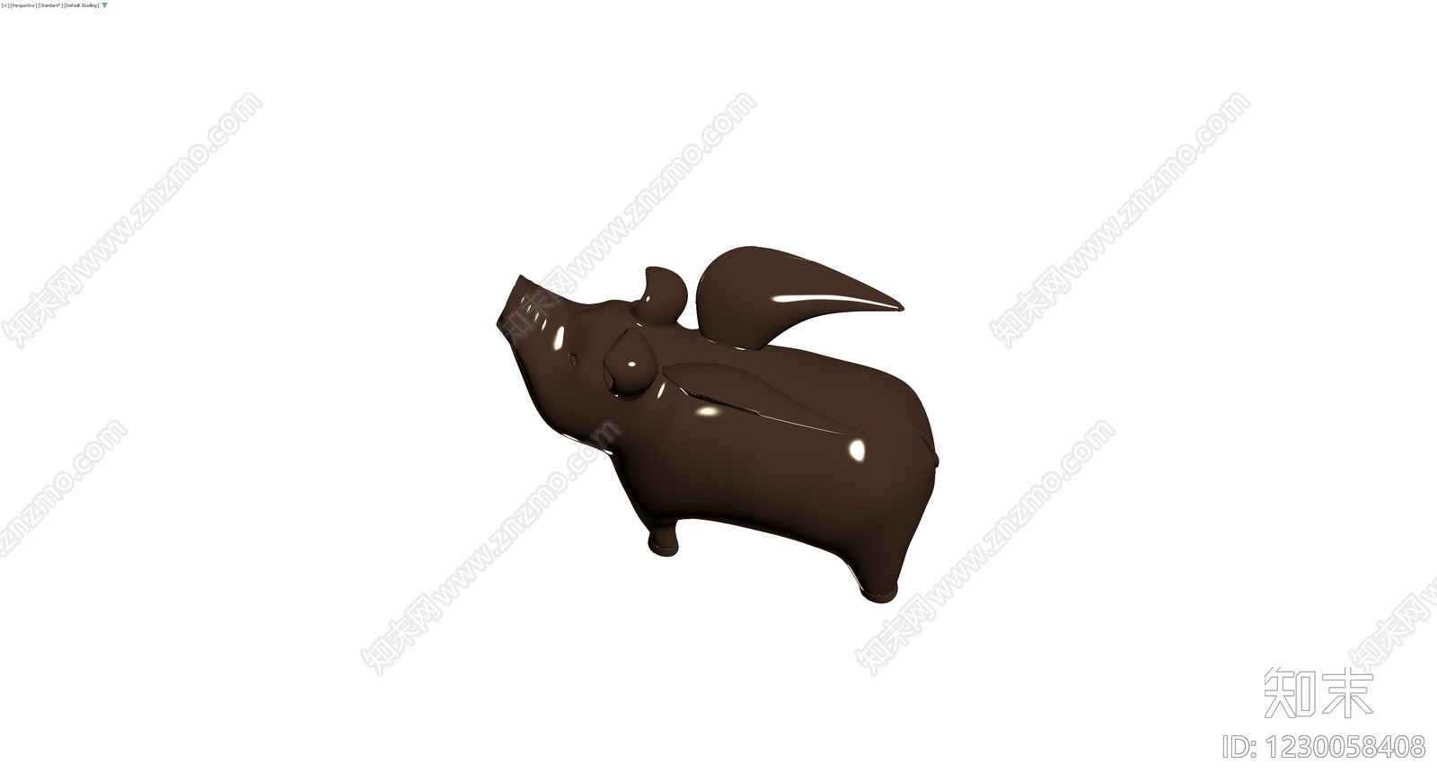 巧克力小猪雕塑3D模型下载【ID:1230058408】