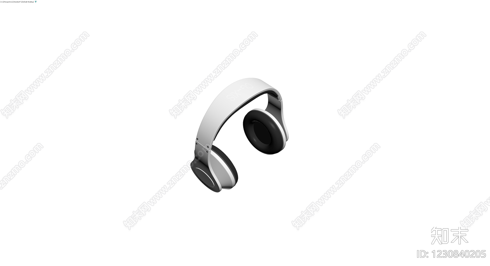 白灰配色头戴式耳机3D模型下载【ID:1230840205】