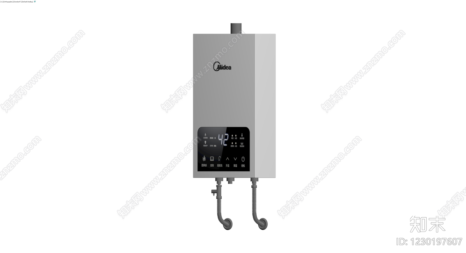 美的燃气热水器灰模3D模型下载【ID:1230197607】