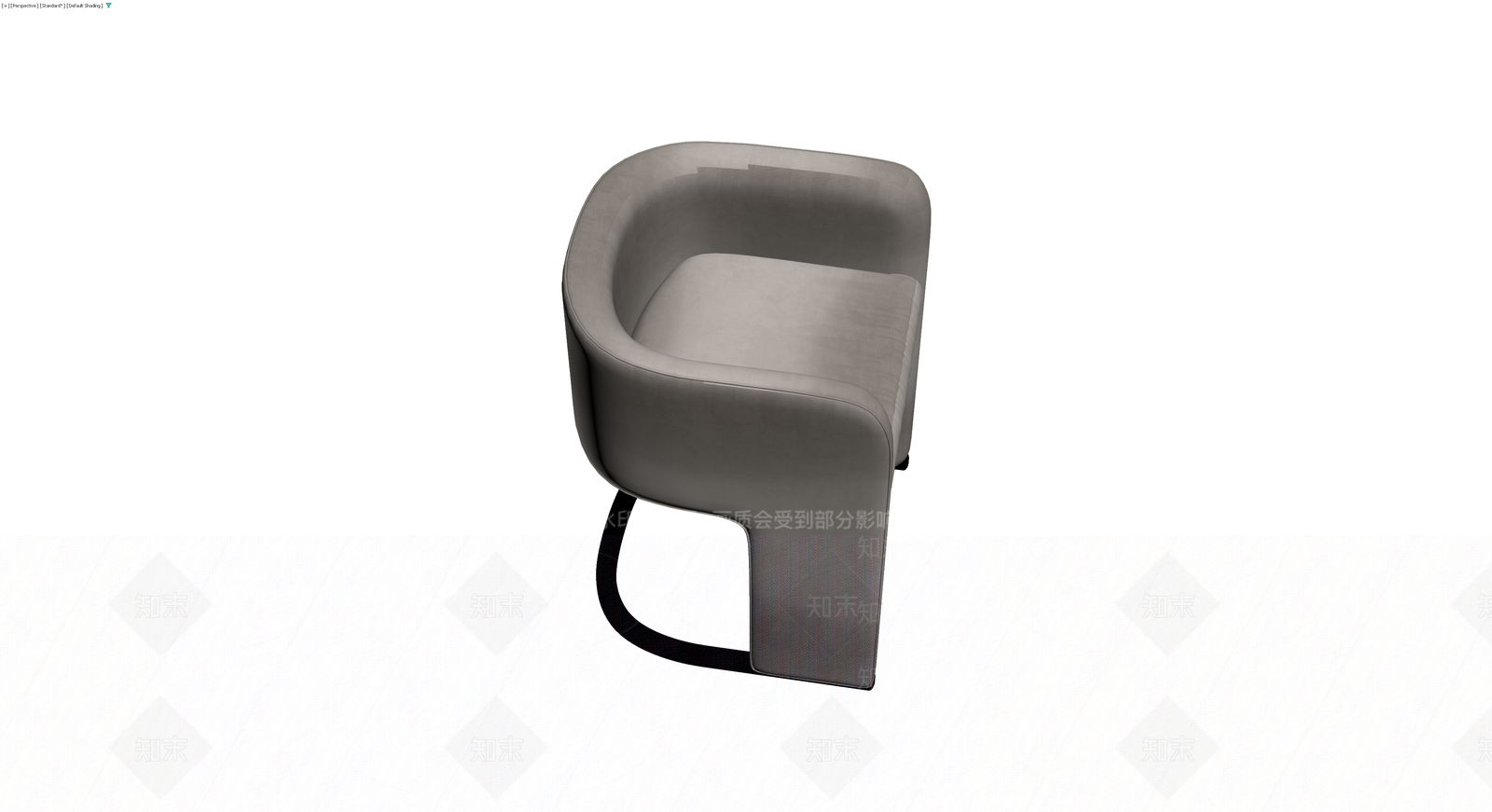灰色现代软包单人椅3D模型下载【ID:1229921408】