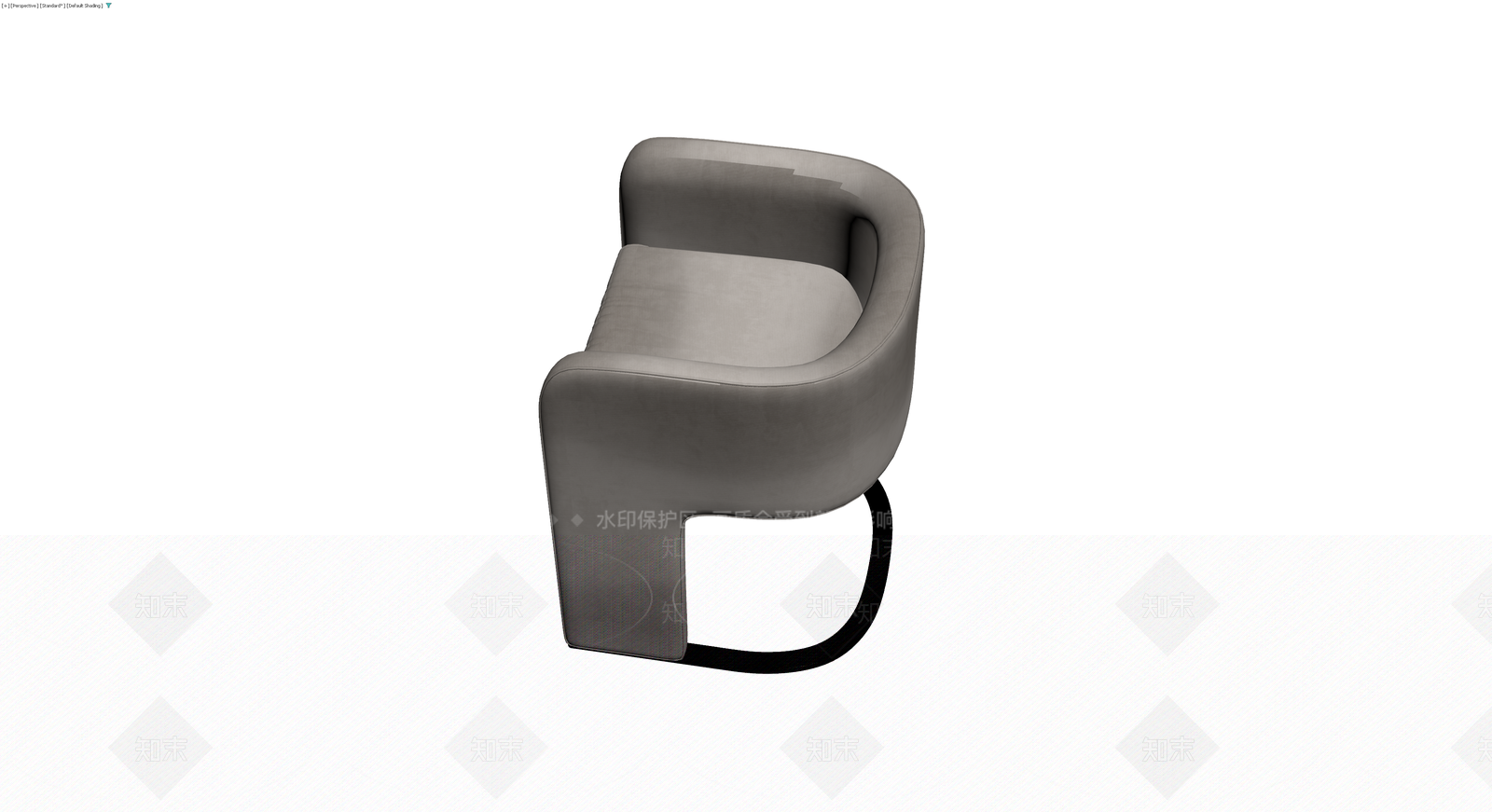 灰色现代软包单人椅3D模型下载【ID:1229921408】