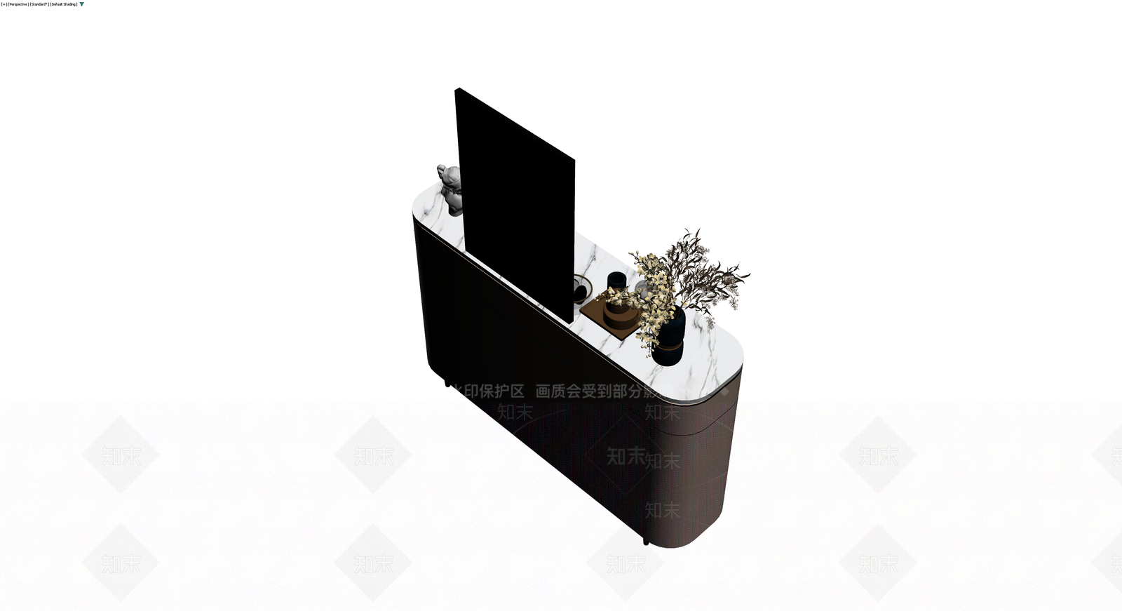 大理石台面装饰柜组合3D模型下载【ID:1230647891】