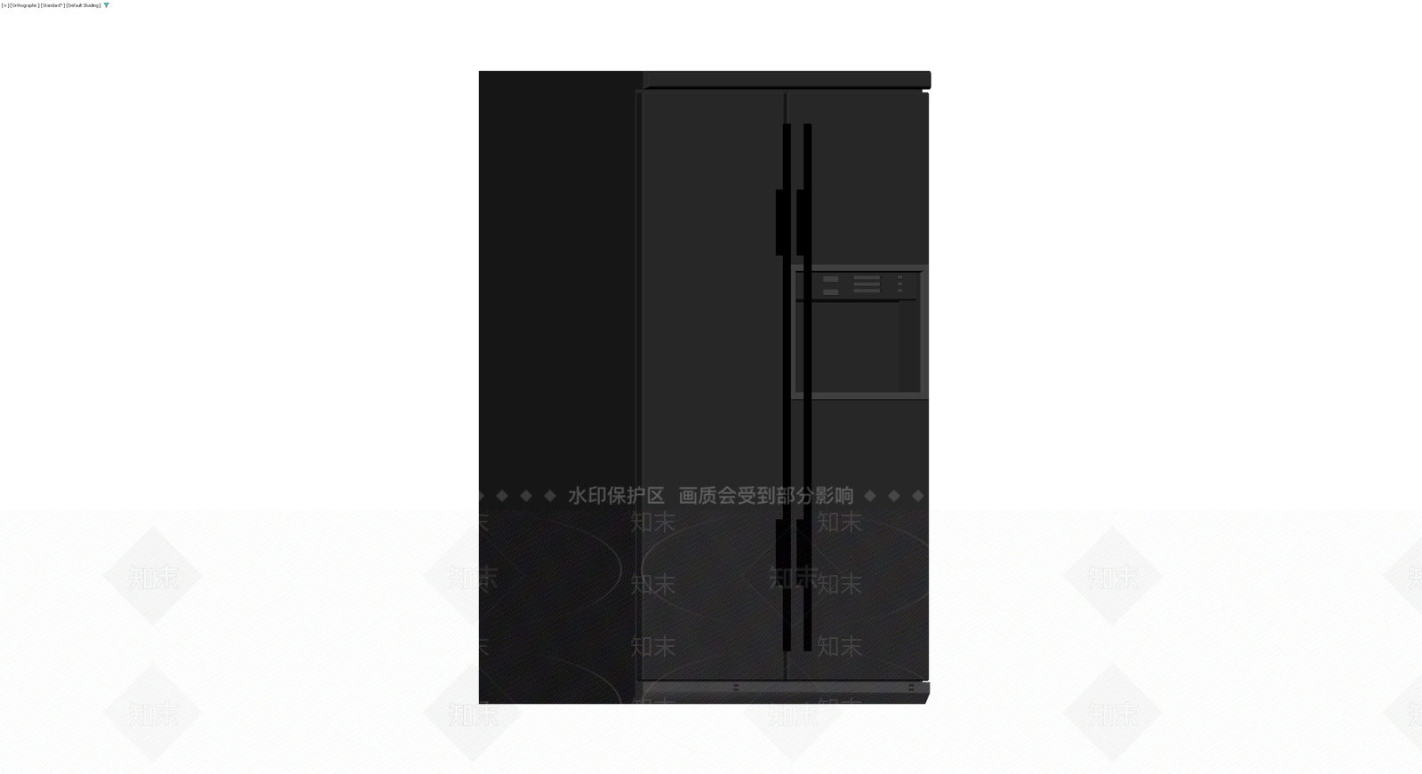 黑色对开门冰箱3D模型下载【ID:1229878037】