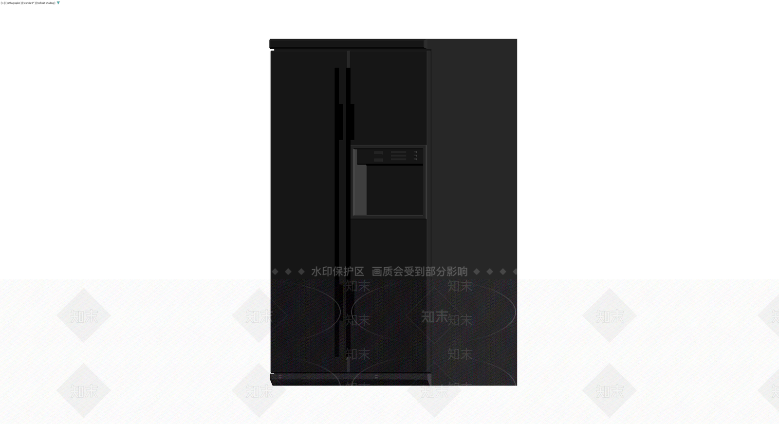 黑色对开门冰箱3D模型下载【ID:1229878037】