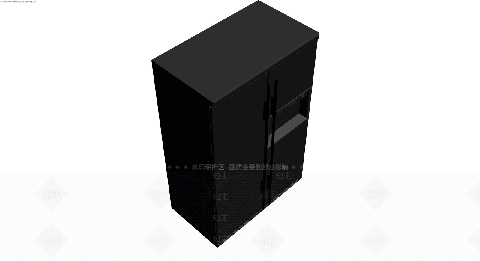 黑色对开门冰箱3D模型下载【ID:1229878037】