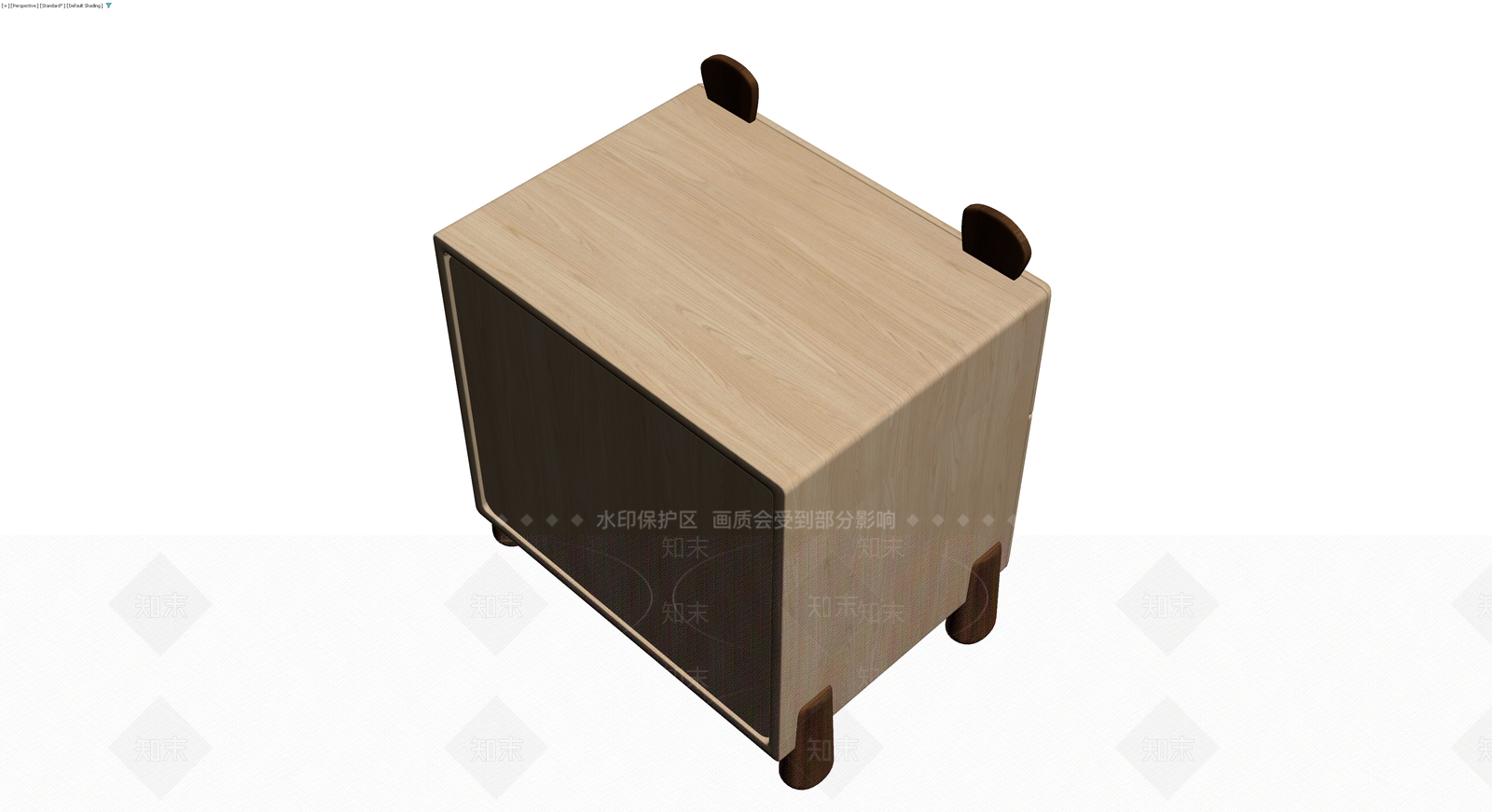 双抽屉木质收纳柜3D模型下载【ID:1229641842】