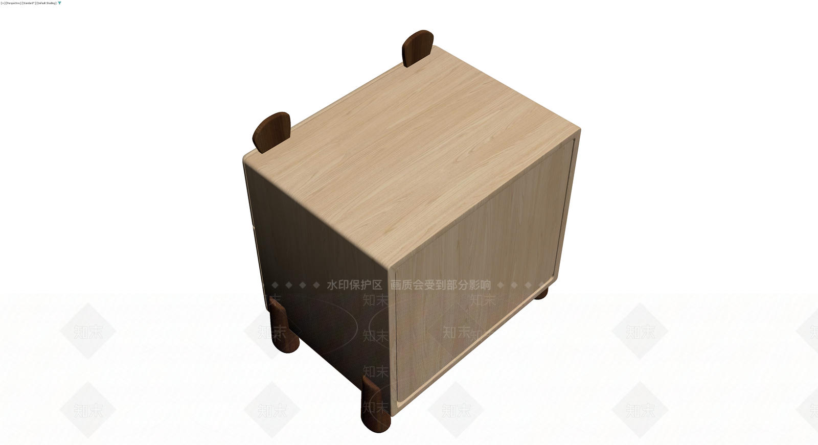 双抽屉木质收纳柜3D模型下载【ID:1229641842】