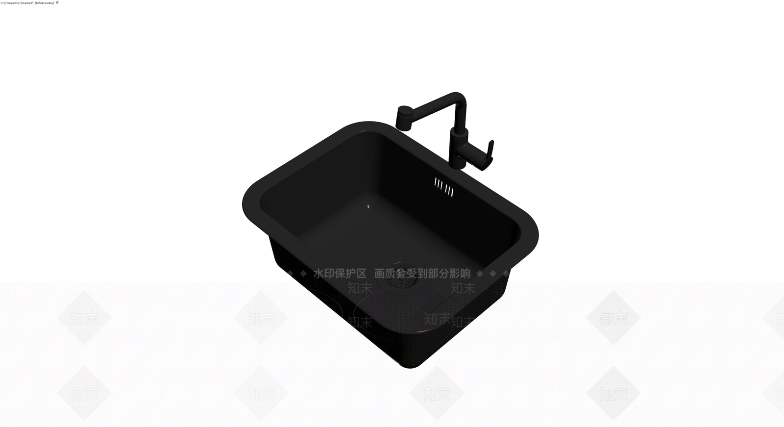 黑色哑光水槽龙头组件3D模型下载【ID:1230176150】