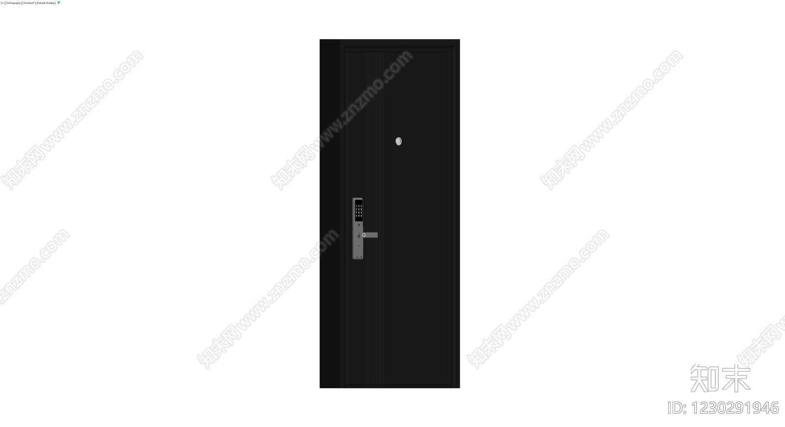 黑色智能防盗门3D模型下载【ID:1230291946】