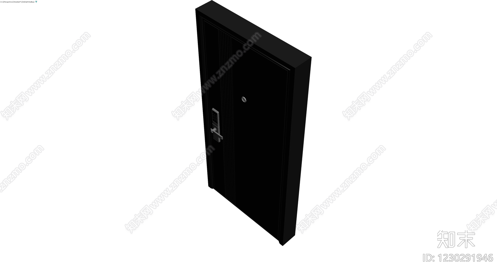 黑色智能防盗门3D模型下载【ID:1230291946】