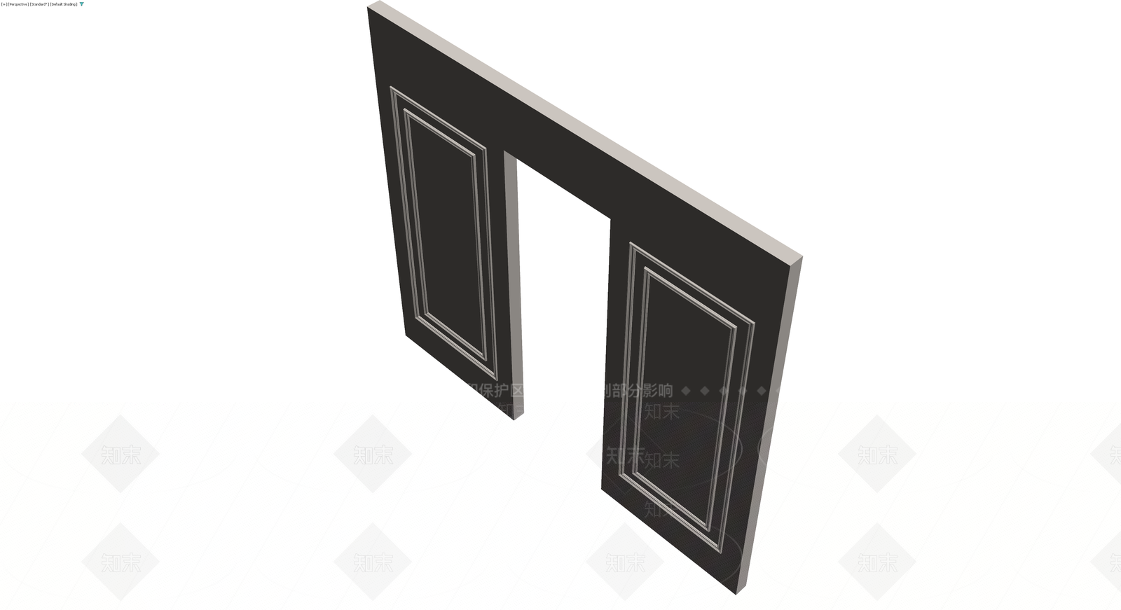 灰色双开装饰门3D模型下载【ID:1230441034】
