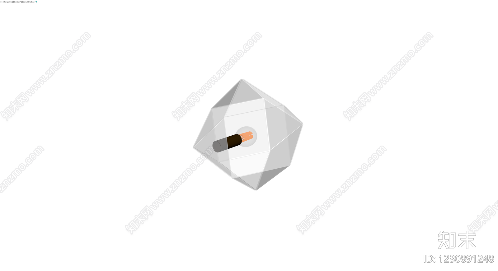 多面体玻璃罩装饰灯3D模型下载【ID:1230891248】
